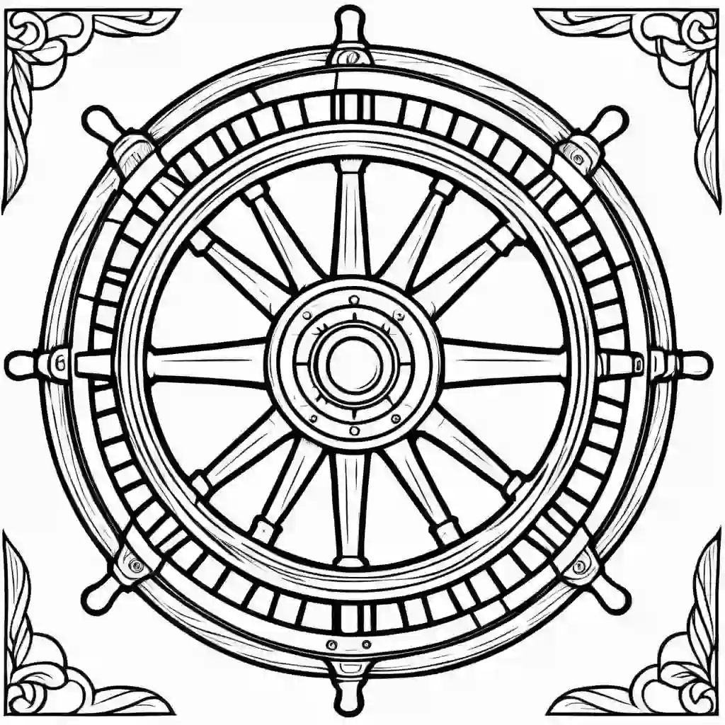Ship's Wheel coloring pages